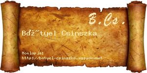 Bátyel Csinszka névjegykártya